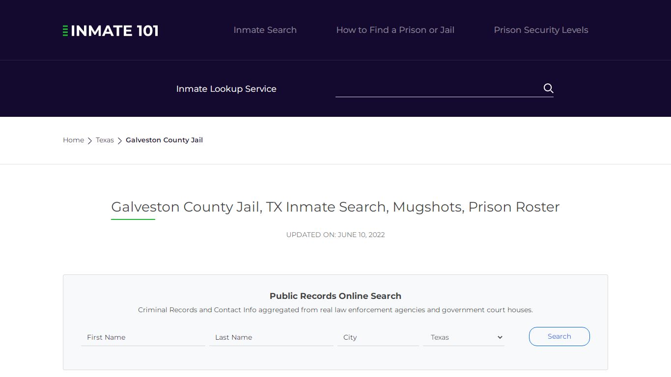 Galveston County Jail, TX Inmate Search, Mugshots, Prison ...