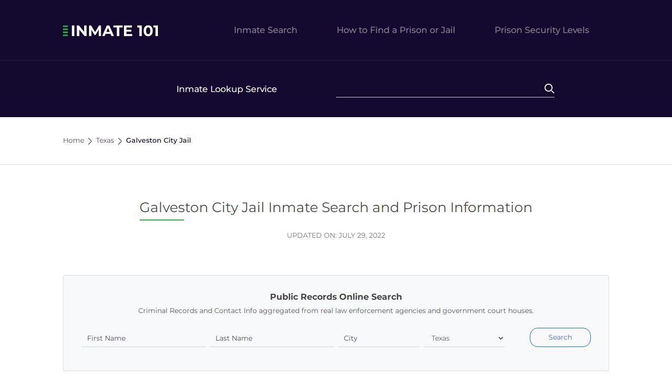 Galveston City Jail Inmate Search, Visitation, Phone no ...